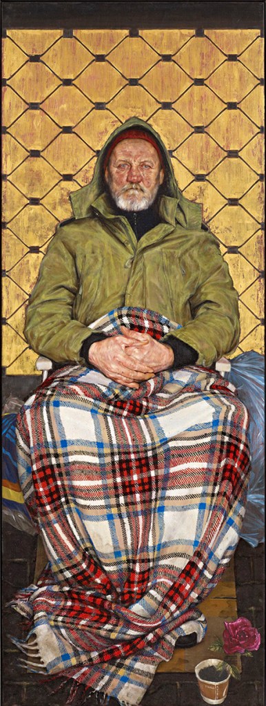 Man with a Plaid Blanket' by Thomas Ganter, shortlisted for the BP Portrait Award 2014