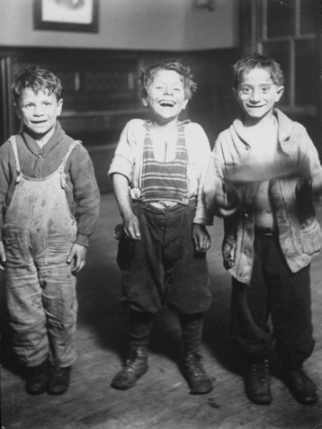 Typical street urchins who lived at Hull House in the 1920's.